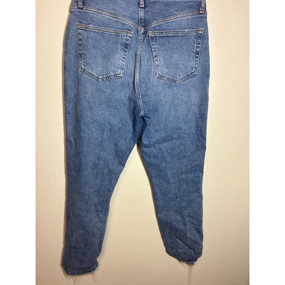 We the Free Denim Blue Jeans Distressed Hole Grunge Y2K Button Fly Size 28 - Picture 2 of 10